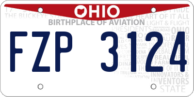 OH license plate FZP3124