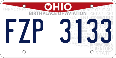 OH license plate FZP3133