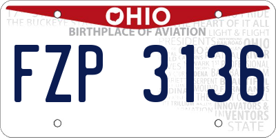 OH license plate FZP3136