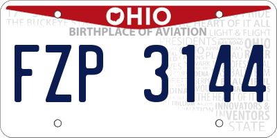 OH license plate FZP3144