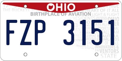 OH license plate FZP3151