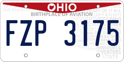 OH license plate FZP3175
