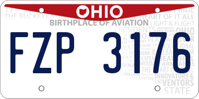 OH license plate FZP3176