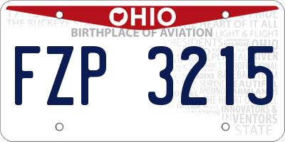 OH license plate FZP3215