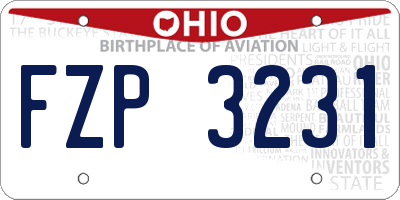 OH license plate FZP3231