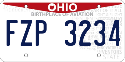 OH license plate FZP3234