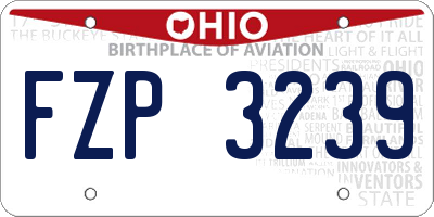 OH license plate FZP3239