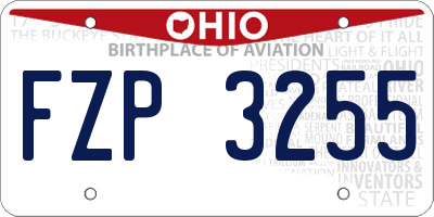 OH license plate FZP3255