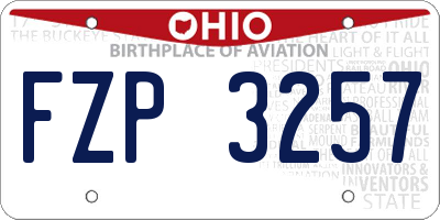 OH license plate FZP3257