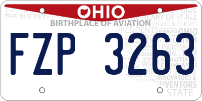 OH license plate FZP3263