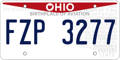 OH license plate FZP3277