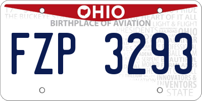 OH license plate FZP3293