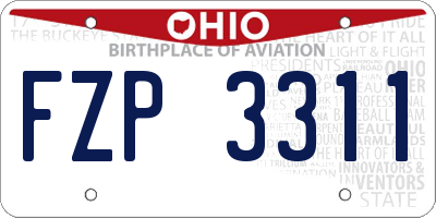 OH license plate FZP3311