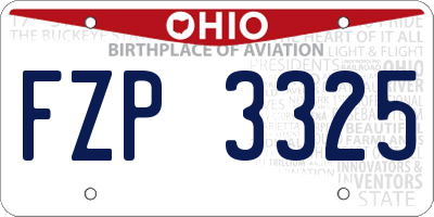 OH license plate FZP3325
