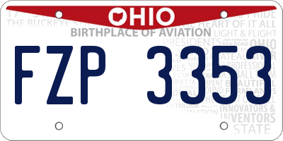 OH license plate FZP3353