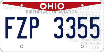 OH license plate FZP3355