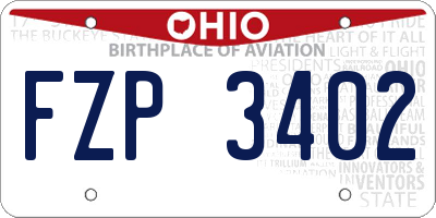 OH license plate FZP3402