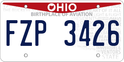 OH license plate FZP3426