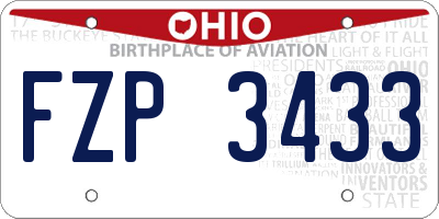 OH license plate FZP3433