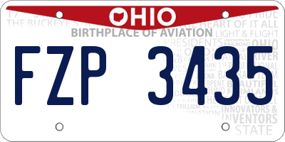 OH license plate FZP3435