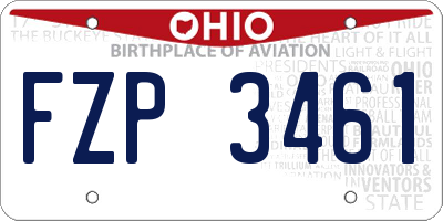 OH license plate FZP3461