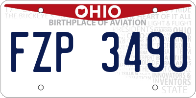 OH license plate FZP3490