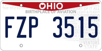OH license plate FZP3515