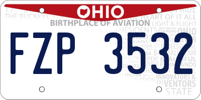 OH license plate FZP3532