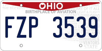 OH license plate FZP3539