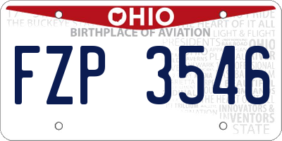 OH license plate FZP3546