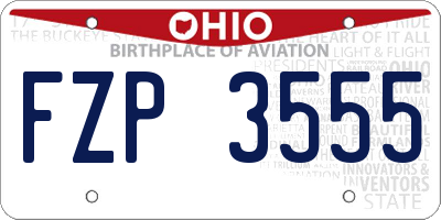 OH license plate FZP3555