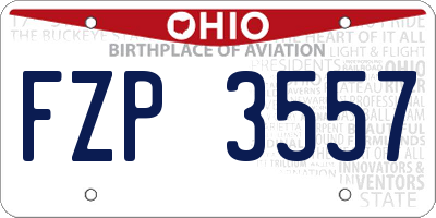 OH license plate FZP3557