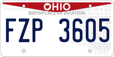 OH license plate FZP3605