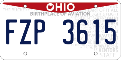 OH license plate FZP3615