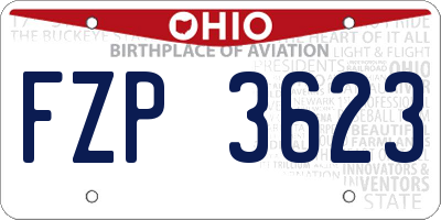 OH license plate FZP3623