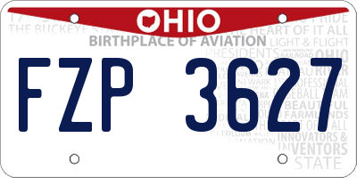 OH license plate FZP3627