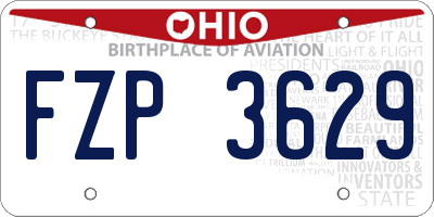 OH license plate FZP3629
