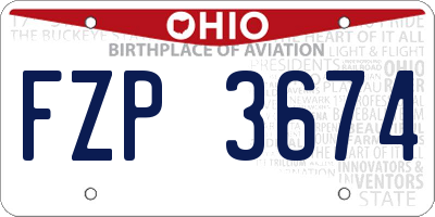 OH license plate FZP3674