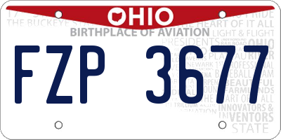 OH license plate FZP3677