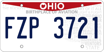 OH license plate FZP3721