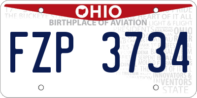 OH license plate FZP3734