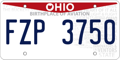 OH license plate FZP3750