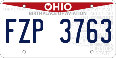 OH license plate FZP3763