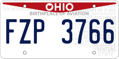 OH license plate FZP3766