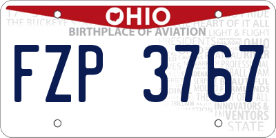 OH license plate FZP3767