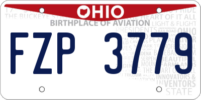 OH license plate FZP3779