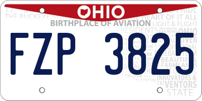 OH license plate FZP3825