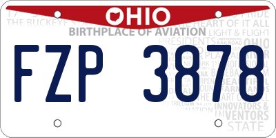 OH license plate FZP3878