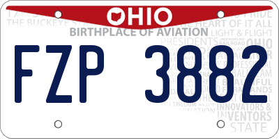 OH license plate FZP3882