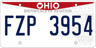 OH license plate FZP3954